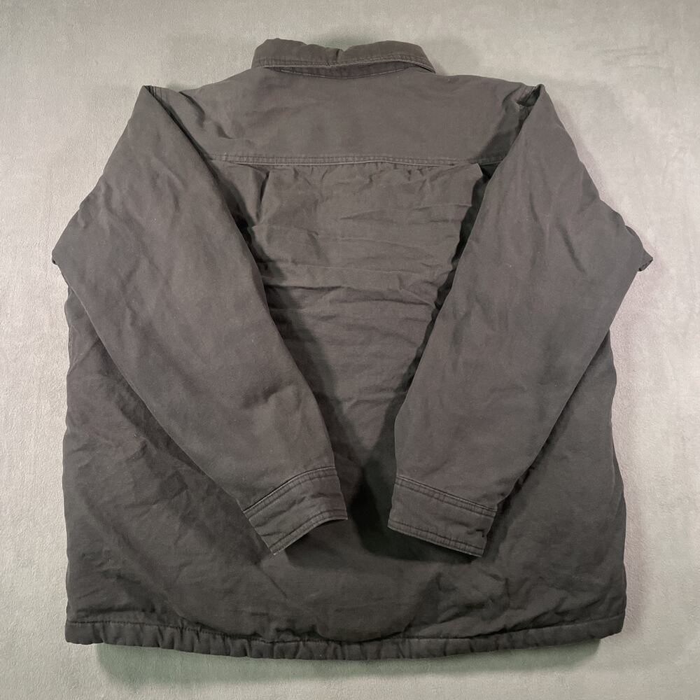 Dickies Work Jacket Mens 2XL Black Canvas Flannel Lined Snap Button Workwear - Picture 11 of 11